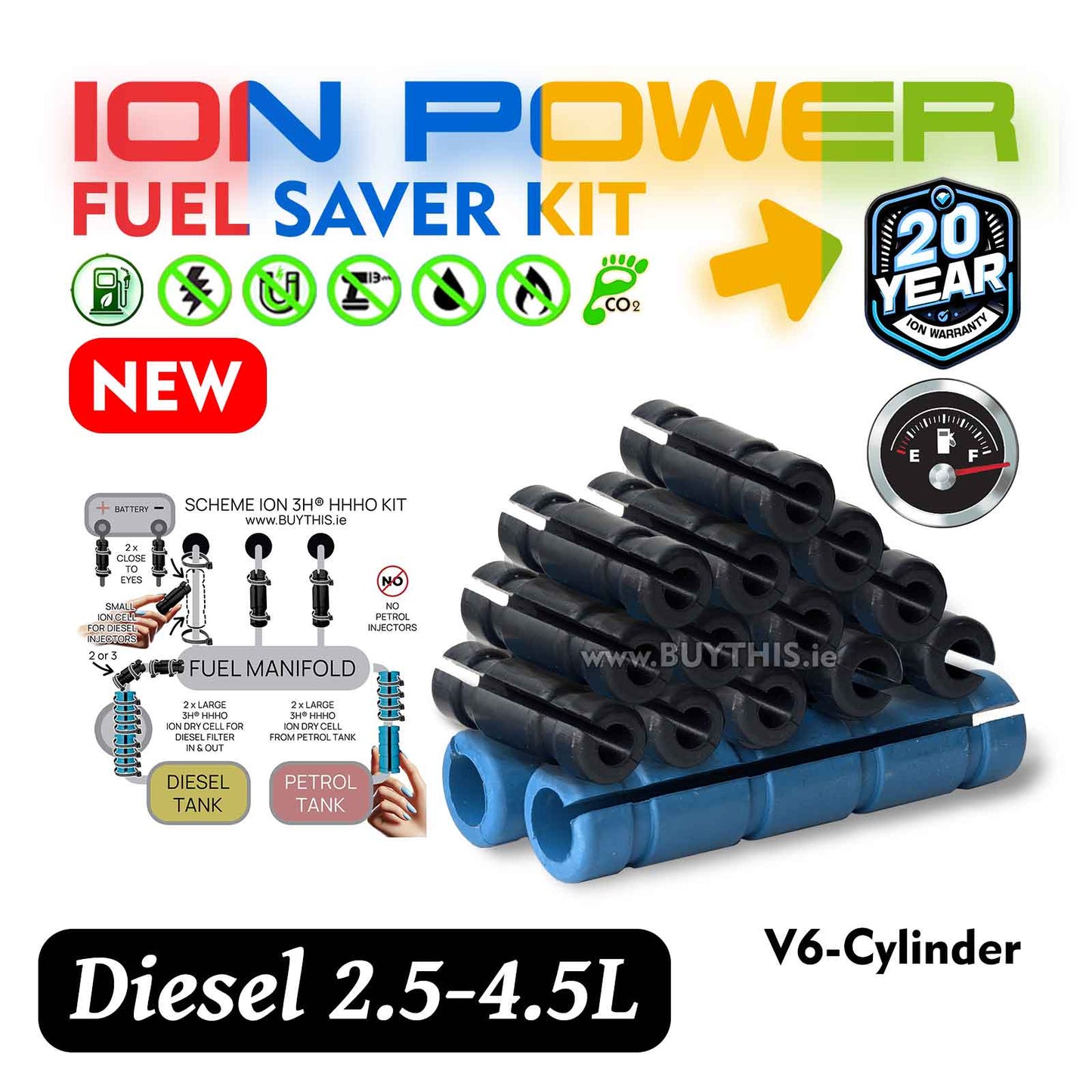 Ion kit for Cars, Trucks & Vans 2.5-4.5L Diesel 6-cylinder engine